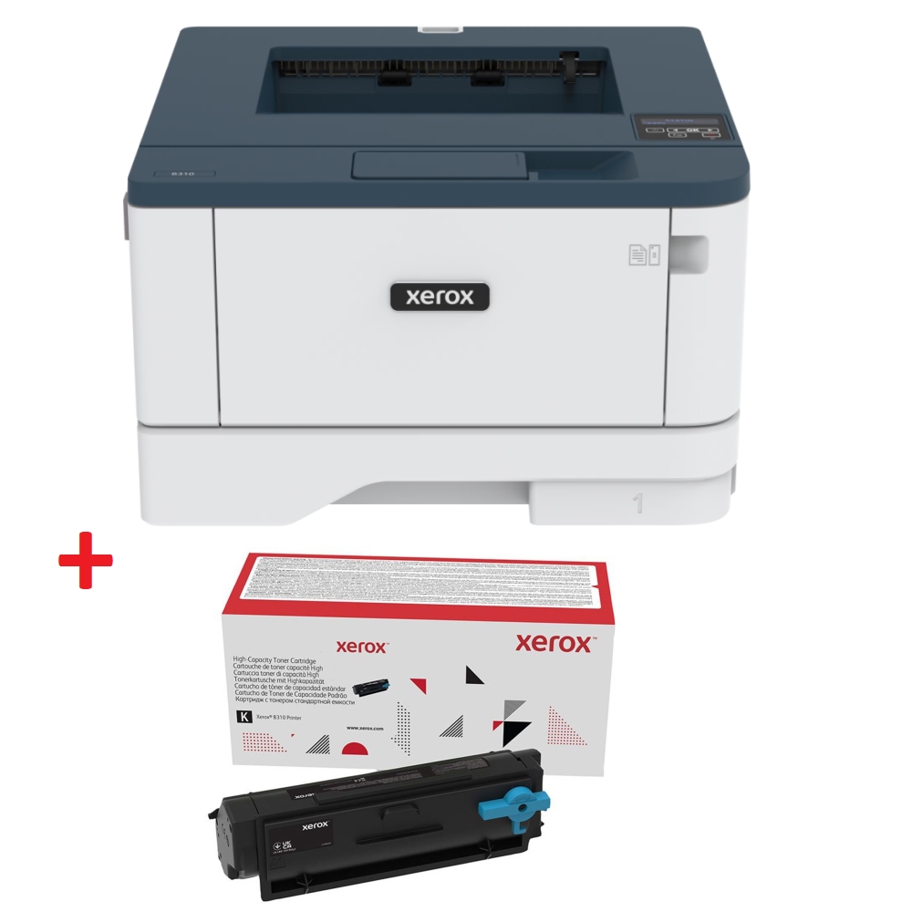 Лазерен принтер Xerox B310DNI A4 моно 40ppm Duplex Network WiFi USB + тонер