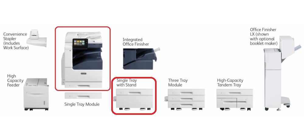Лазерно МФУ Xerox VersaLink B7025 + B7000 1-Tray + B7000 HDD