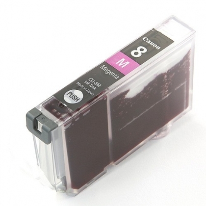 Refilling ink cartridge canon cli-8m magenta pixma ip4200 + reset chip